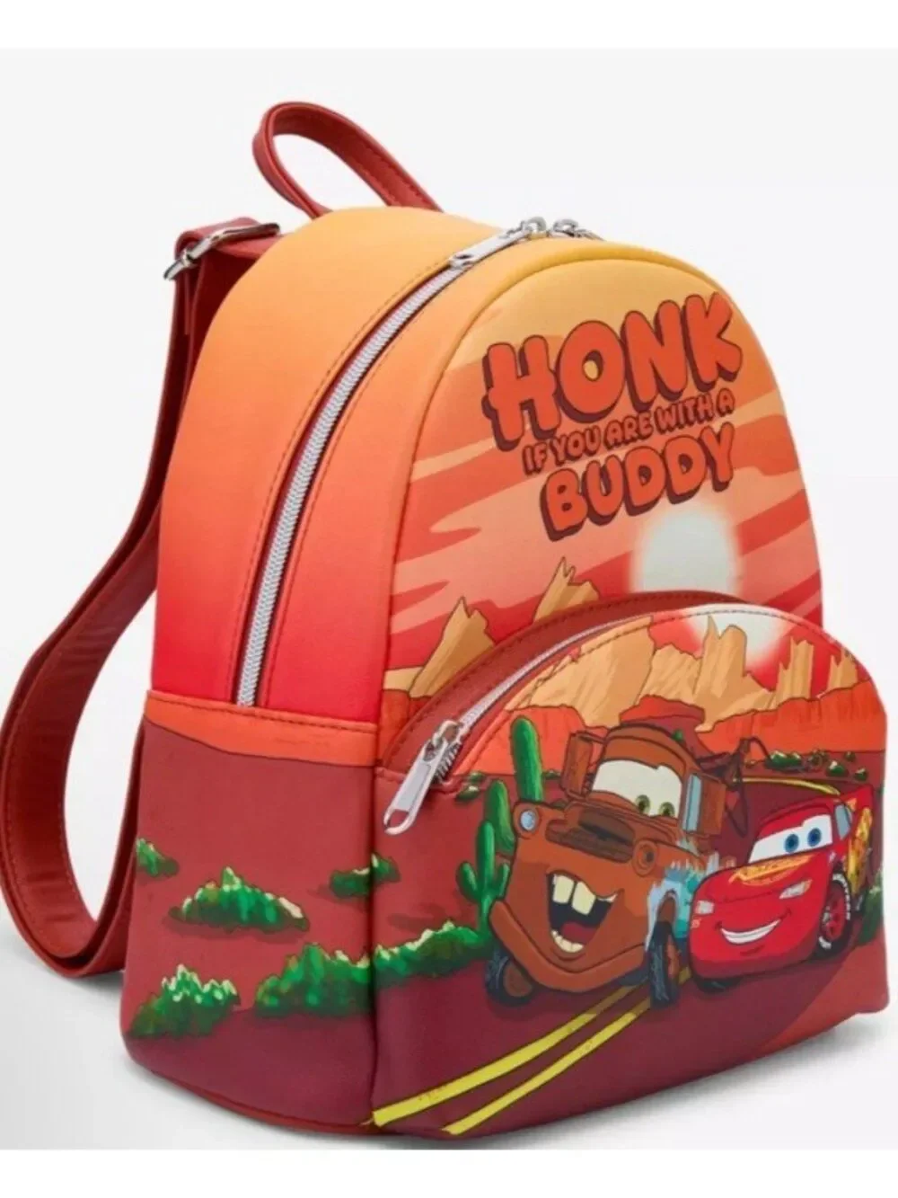 Disney Cars Lightning McQueen Mater Loungefly Mini Backpack Radiator Spring  NWT